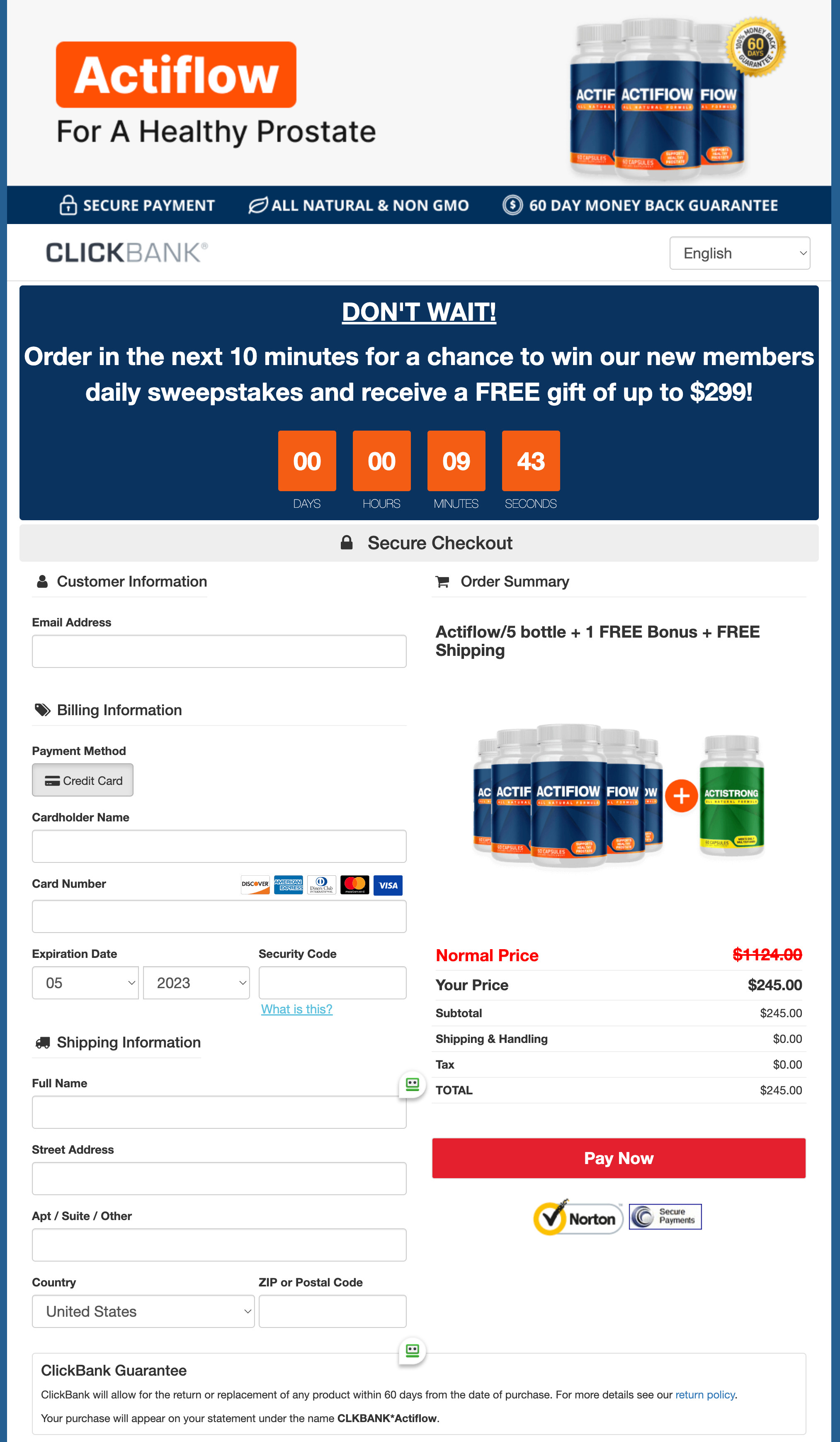ActiFlow - Order Page